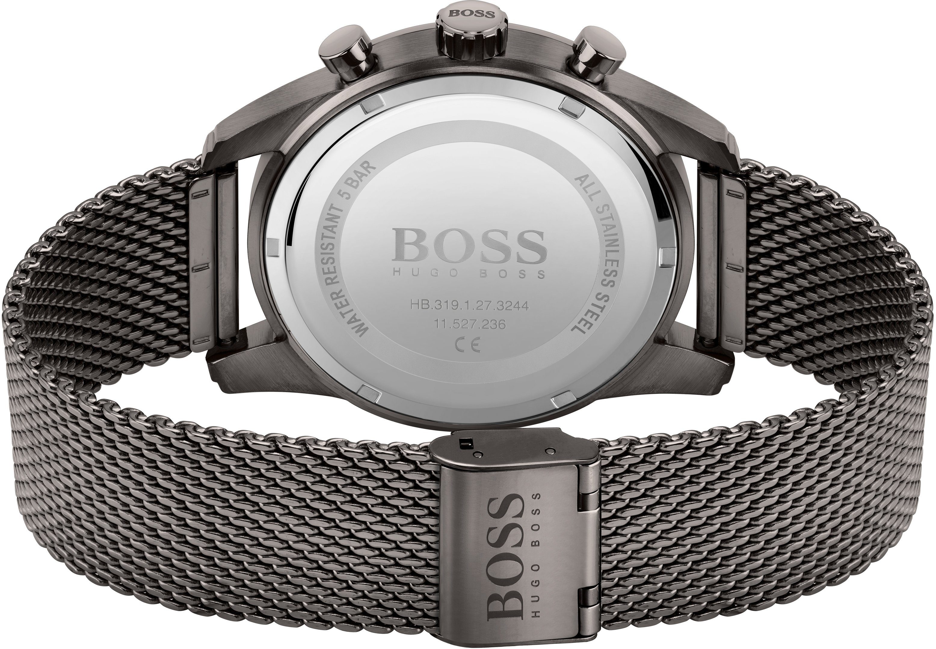 BOSS Chronograph SKYMASTER 1513837, Quarzuhr, Herrenuhr, Armbanduhr, Stoppfunktion, Edelstahlarmband