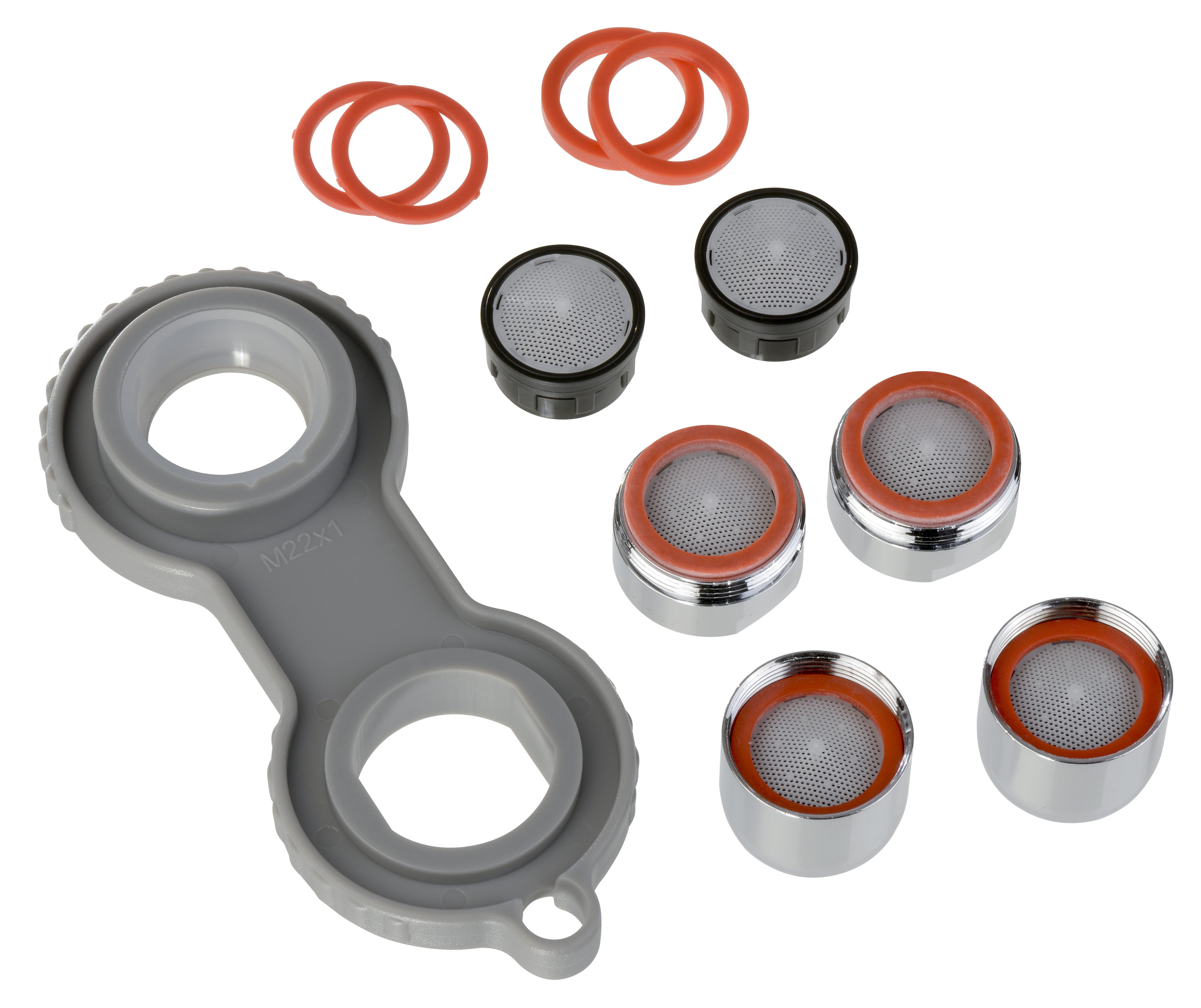 Schütte Strahlregler Wasserspar-Set, (9-tlg), IG: M22, M24, Wasserspar-Mischdüse für bis zu 50% Wasserersparnis