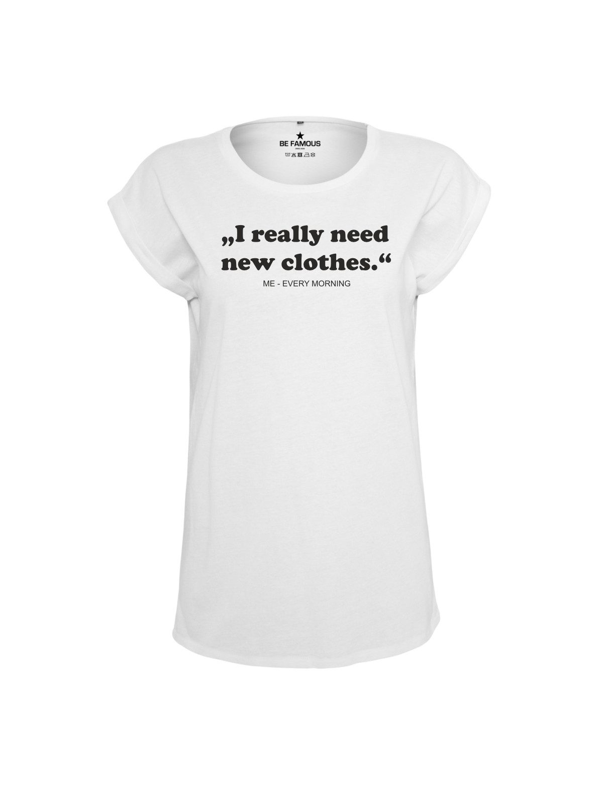 Be Famous Print-Shirt Classic Roll Up NEWCLO (1-tlg., keine)