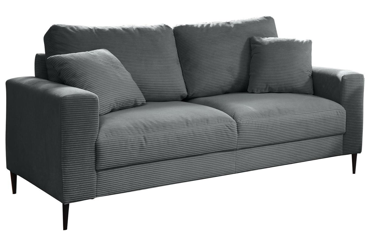 Iwaniccy 2-Sitzer BONO, Grau, Cordbezug, mit Kissen, B 172 x H 84 x T 94 cm