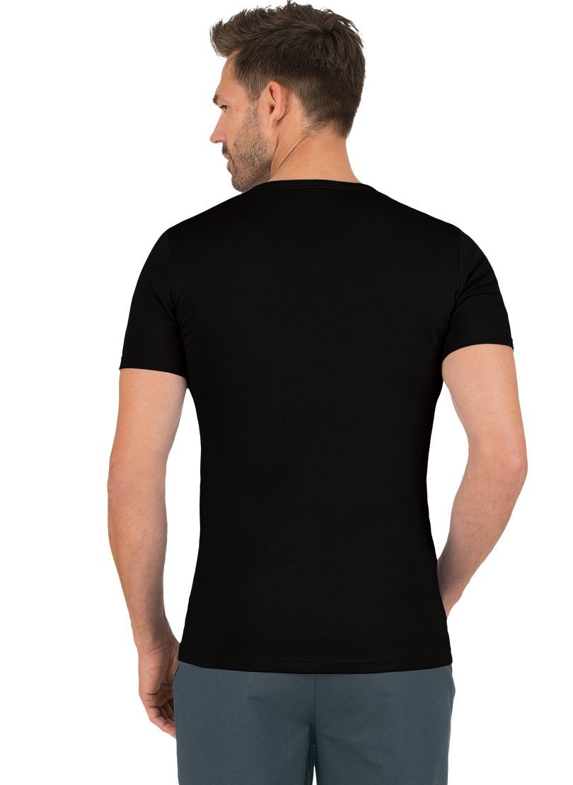 Trigema T-Shirt TRIGEMA schwarz aus Baumwolle/Elastan T-Shirt