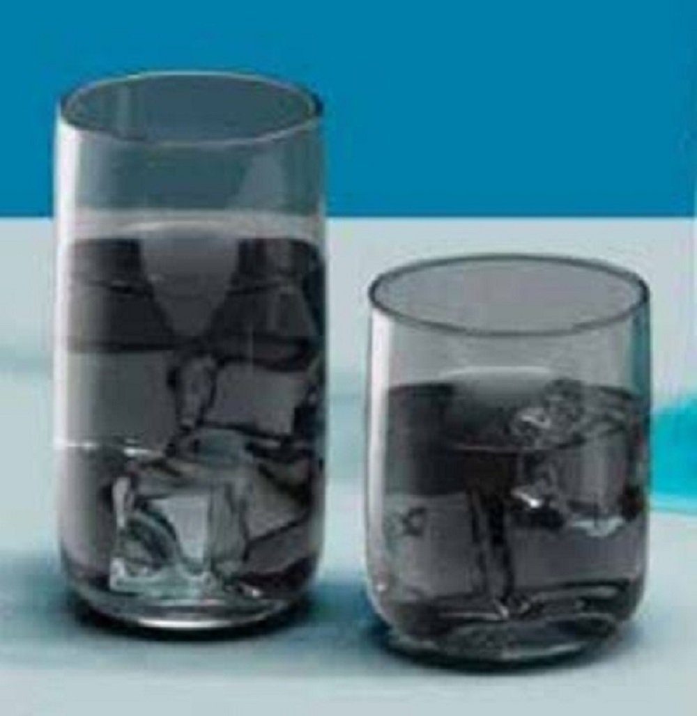 Pasabahce Glas 3-Teilig Iconic Wassergläser Grauer Wasser-Gläser Ikonisches Hi-Ball, 3-tlg.