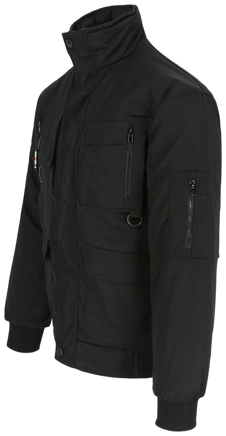 schwarz robust, Typhon viele Jacke Taschen, viele Farben mit Wasserabweisend Arbeitsjacke Fleece-Kragen, Herock