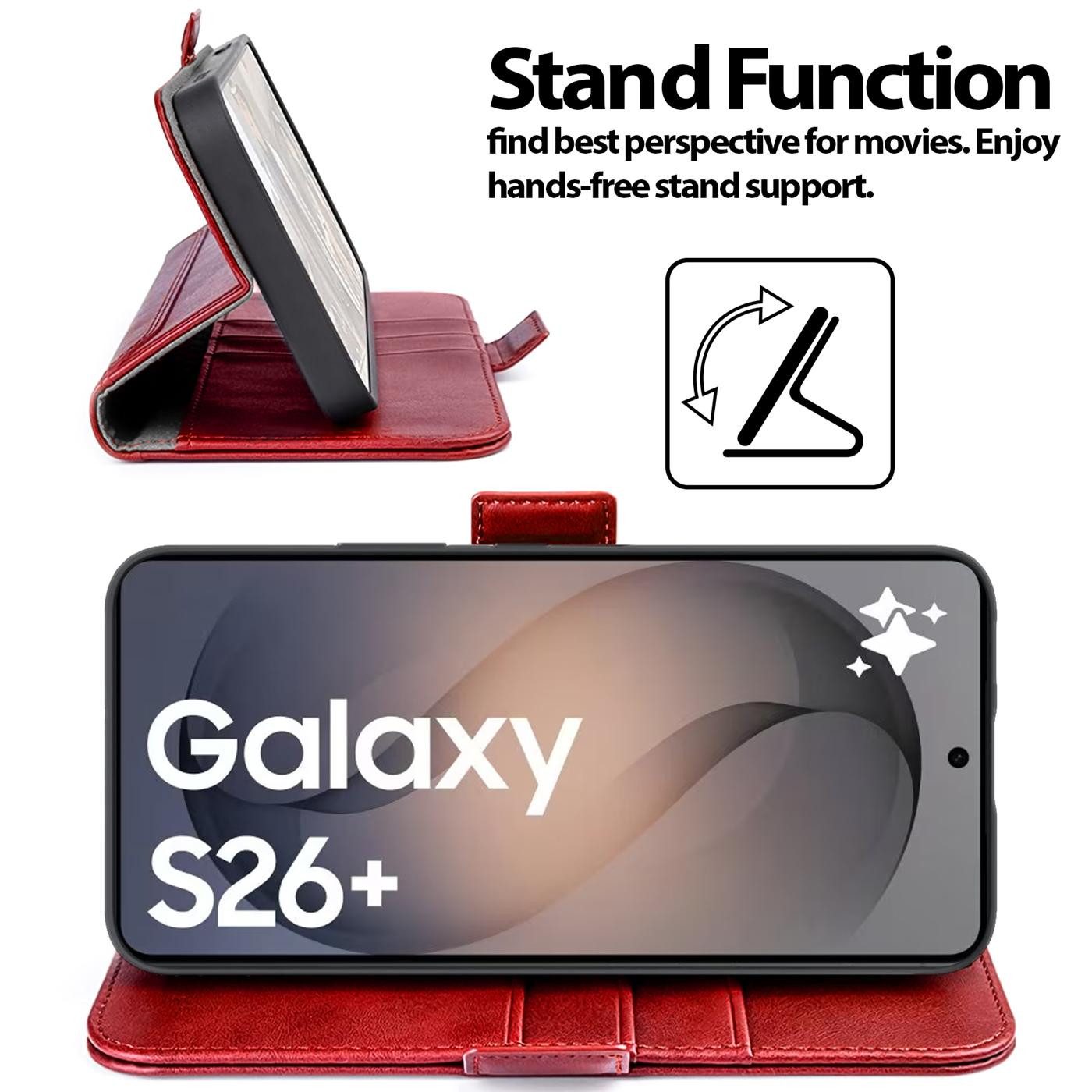 CoolGadget Handyhülle Book Case Elegance Tasche für Samsung Galaxy S26+ 6,7 Zoll, Hülle Magnet Klapphülle Flip Case für Samsung S26 Plus Schutzhülle – Bild 2 von 5