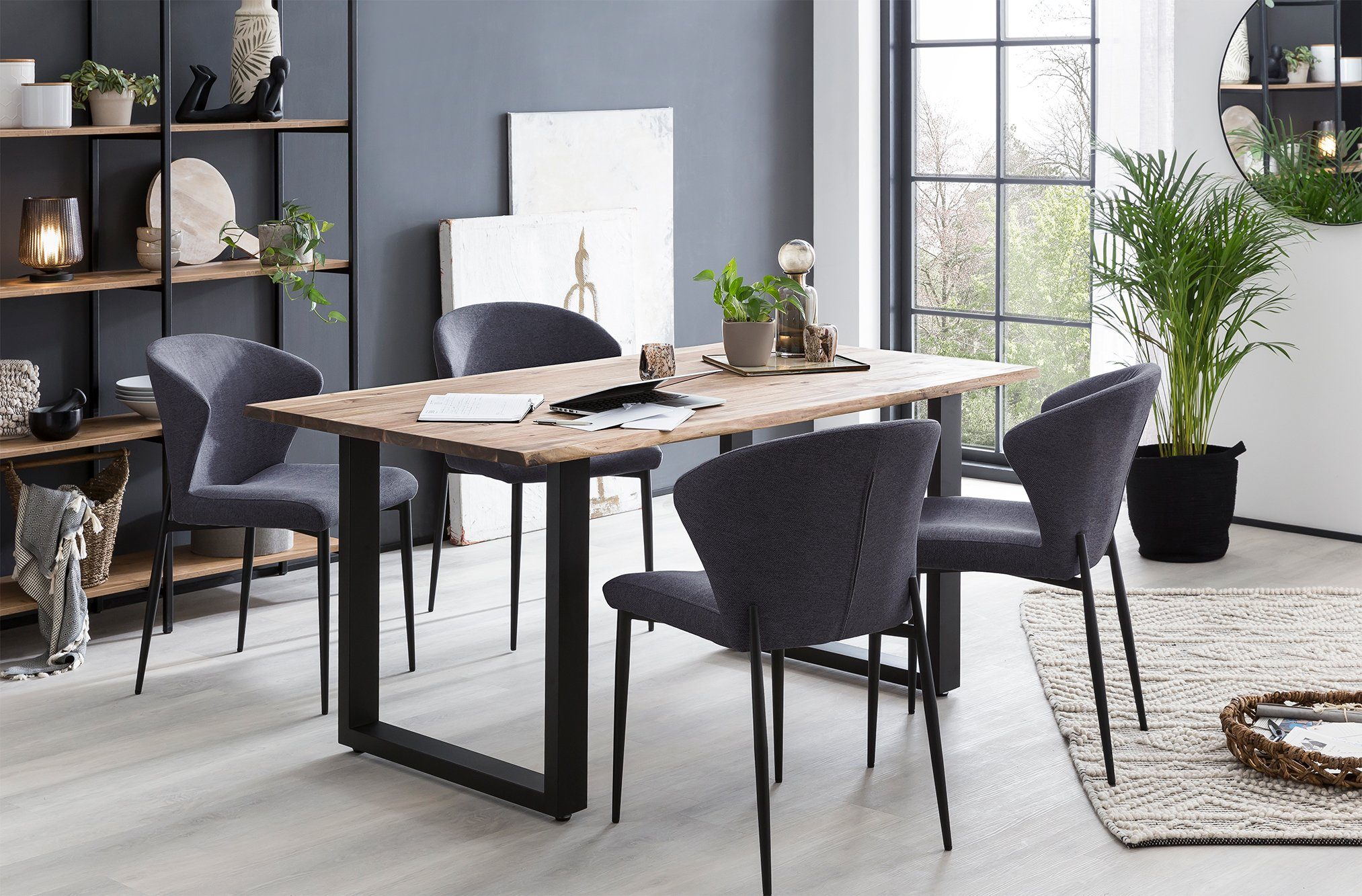 SalesFever Esszimmerstuhl Dallas 2er-Set (Set, 2 St), mit Metallgestell, B 63, H 87, T 56 cm