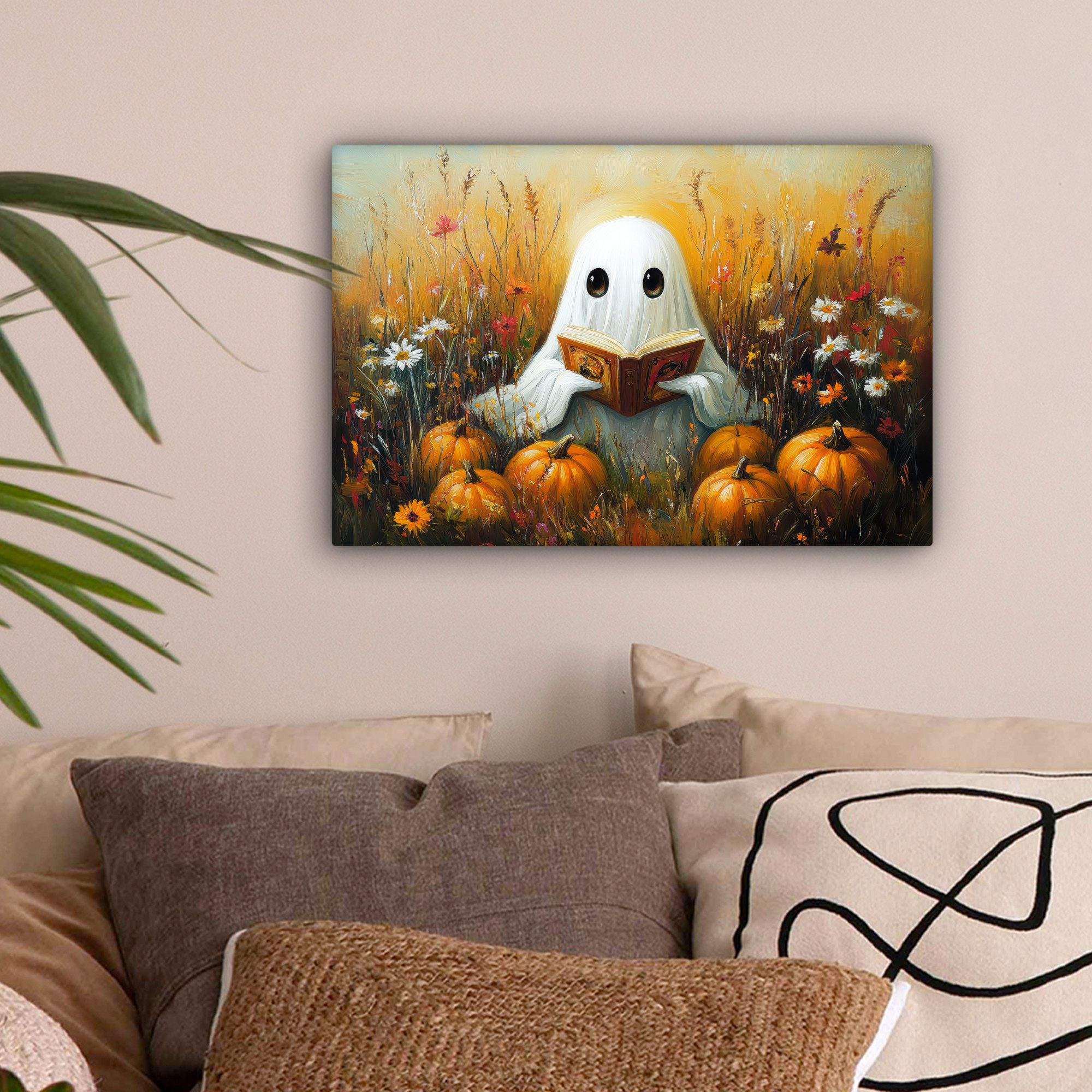 OneMillionCanvasses® Leinwandbild Halloween - Geist - Herbst - Kürbis - Blu günstig online kaufen