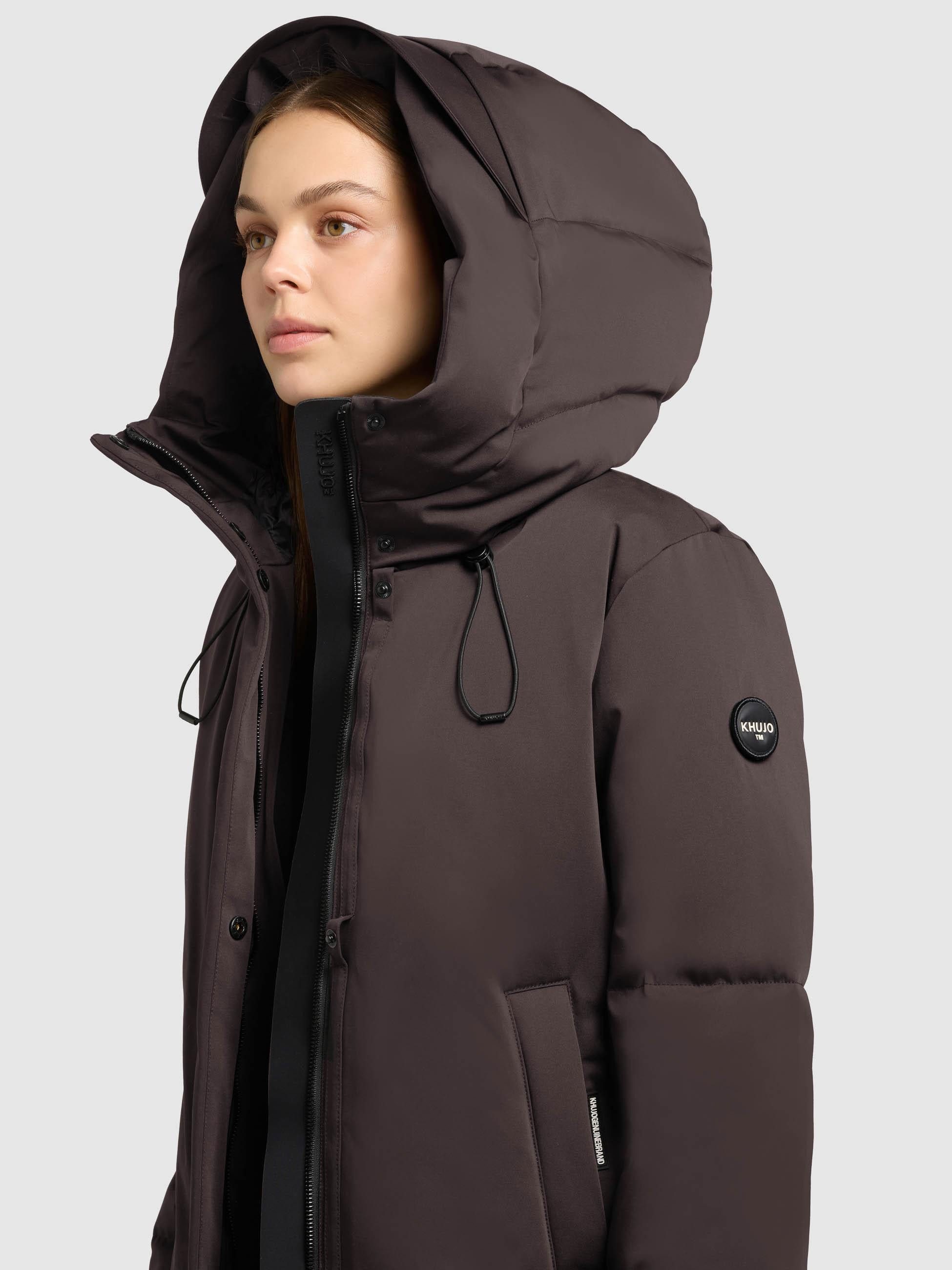 khujo Kurzmantel Allap Warmer Damen Mantel mit innenliegenden Rucksack-Trägern