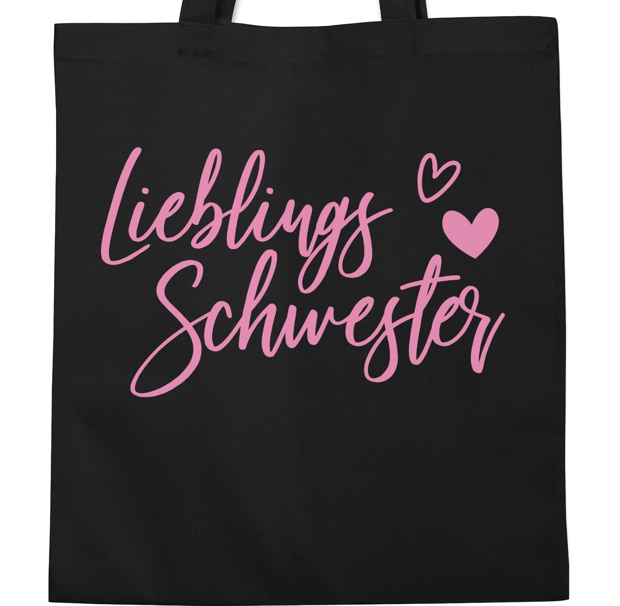 Umhängetasche rosa, Tante und Schwester 1 Geschenk Shirtracer Lieblingsschwester Schwarz