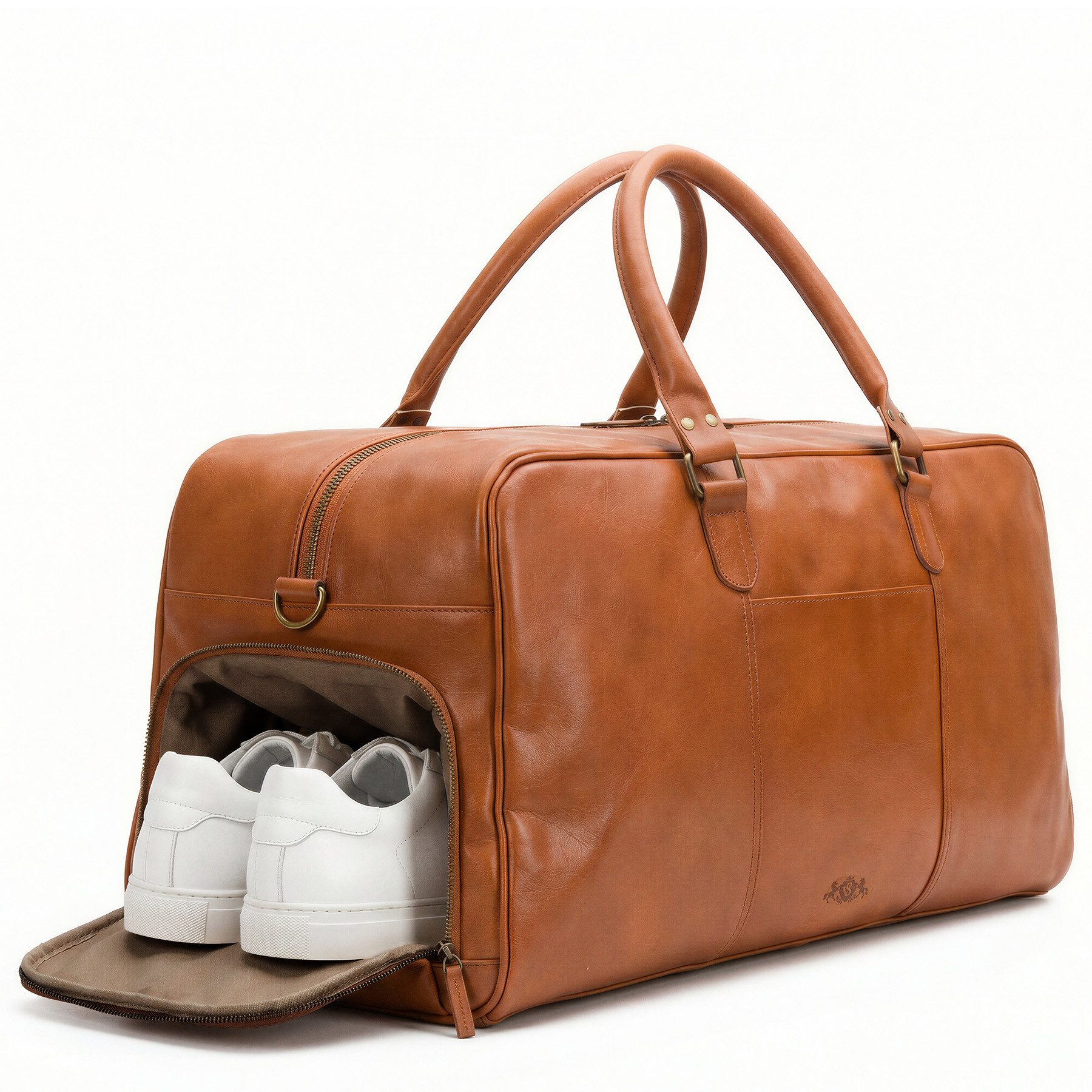 Reisetasche echt Leder Weekender HENRY Reisetasche Sporttasche braun