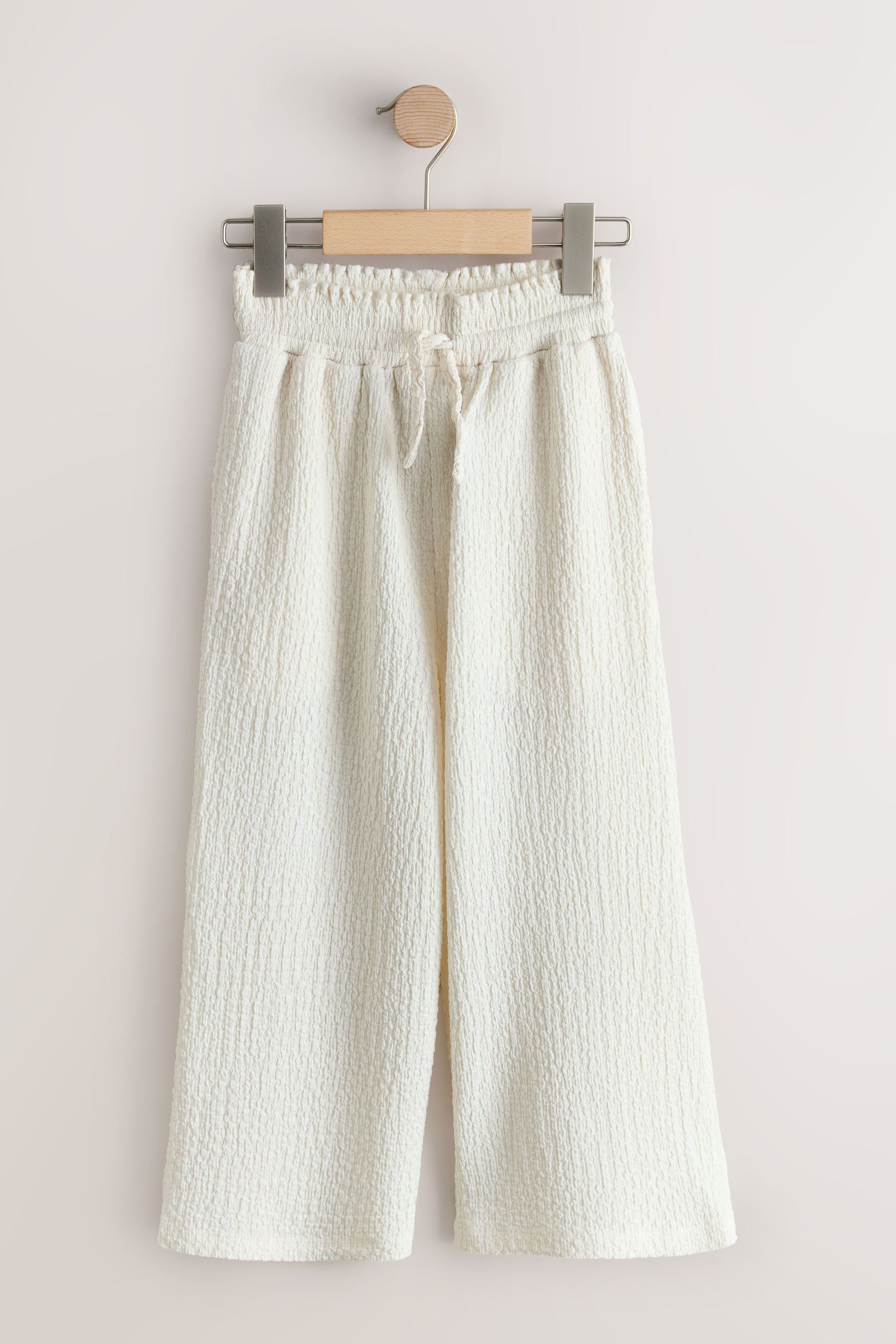 Palazzohose Hose mit weitem Bein in Knitteroptik