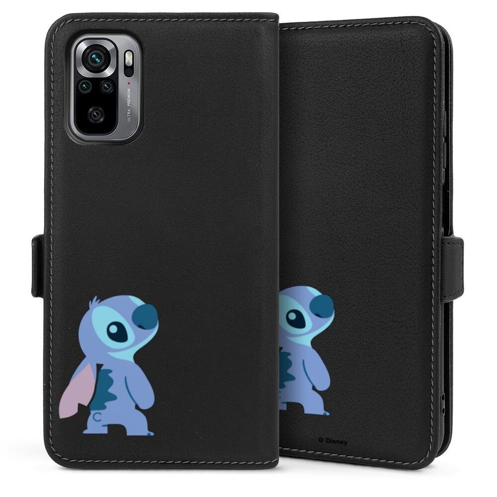 DeinDesign Handyhülle Lilo & Stitch Fanartikel Disney Stitch Smiling, Xiaomi Redmi Note 10 4G Hülle Handy Flip Case Wallet Cover