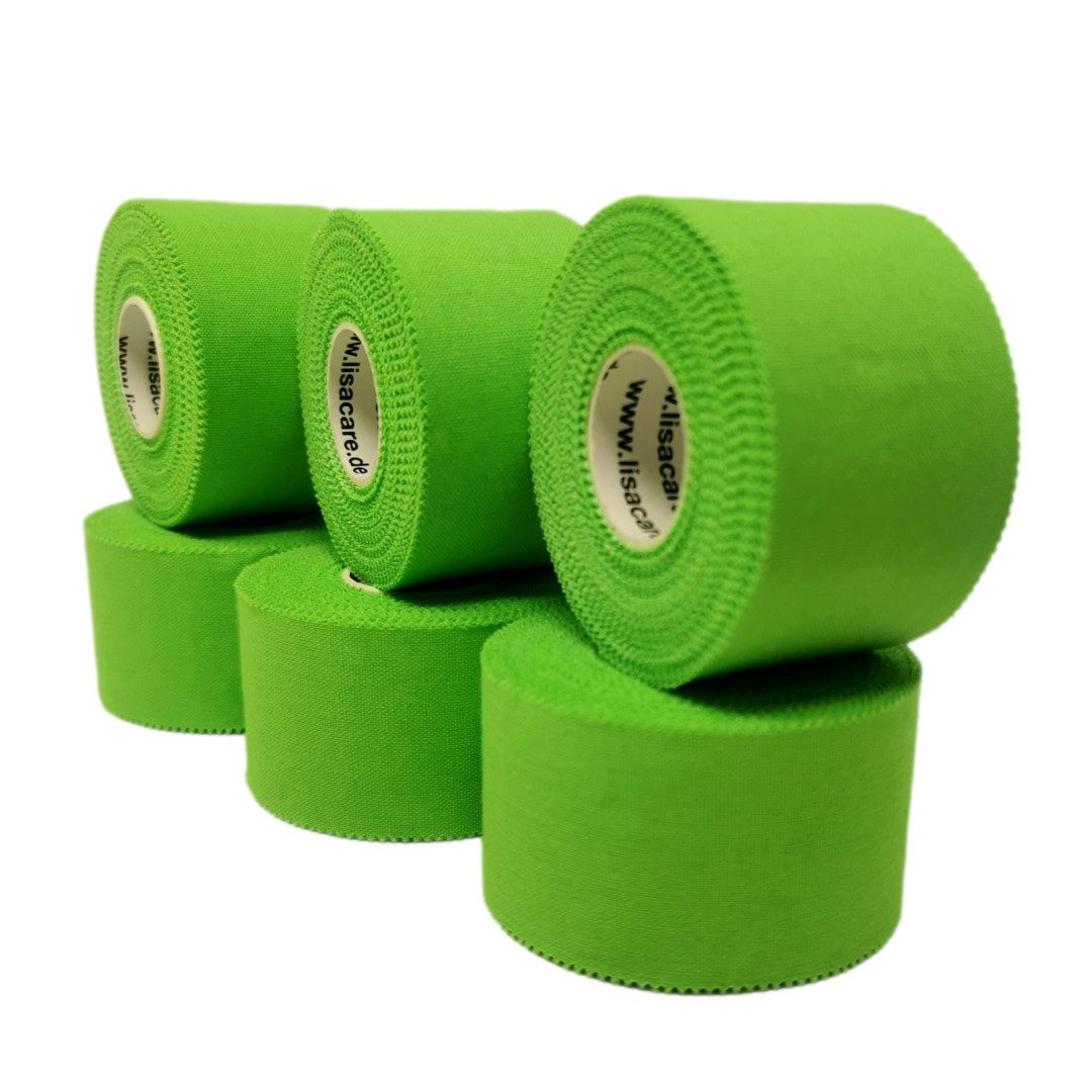 LisaCare Kinesiologie-Tape - Sport-Tape - Fixier- & Stabilisier-Tape (Set, 6-St., / 3,8cm x 10m) Latexfrei
