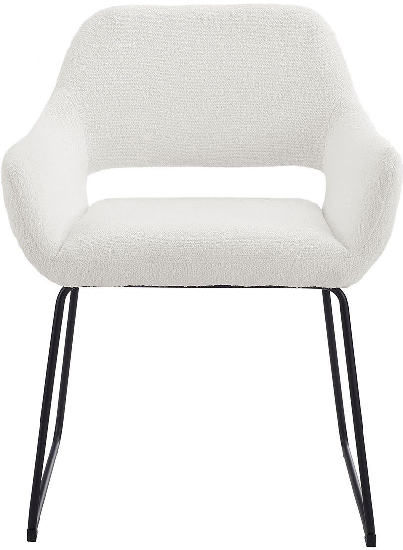 SalesFever Armlehnstuhl Komfortabler Esszimmerstuhl mit Stil, Bezug in moderner Bouclé Optik