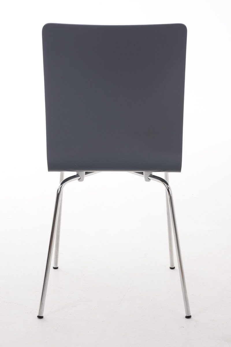 geformter Peppo Metall ergonomisch - Sitzfläche: grau Holz - Warteraumstuhl Sitzfläche (Besprechungsstuhl - - chrom Gestell: mit Konferenzstuhl TPFLiving Besucherstuhl Messestuhl),