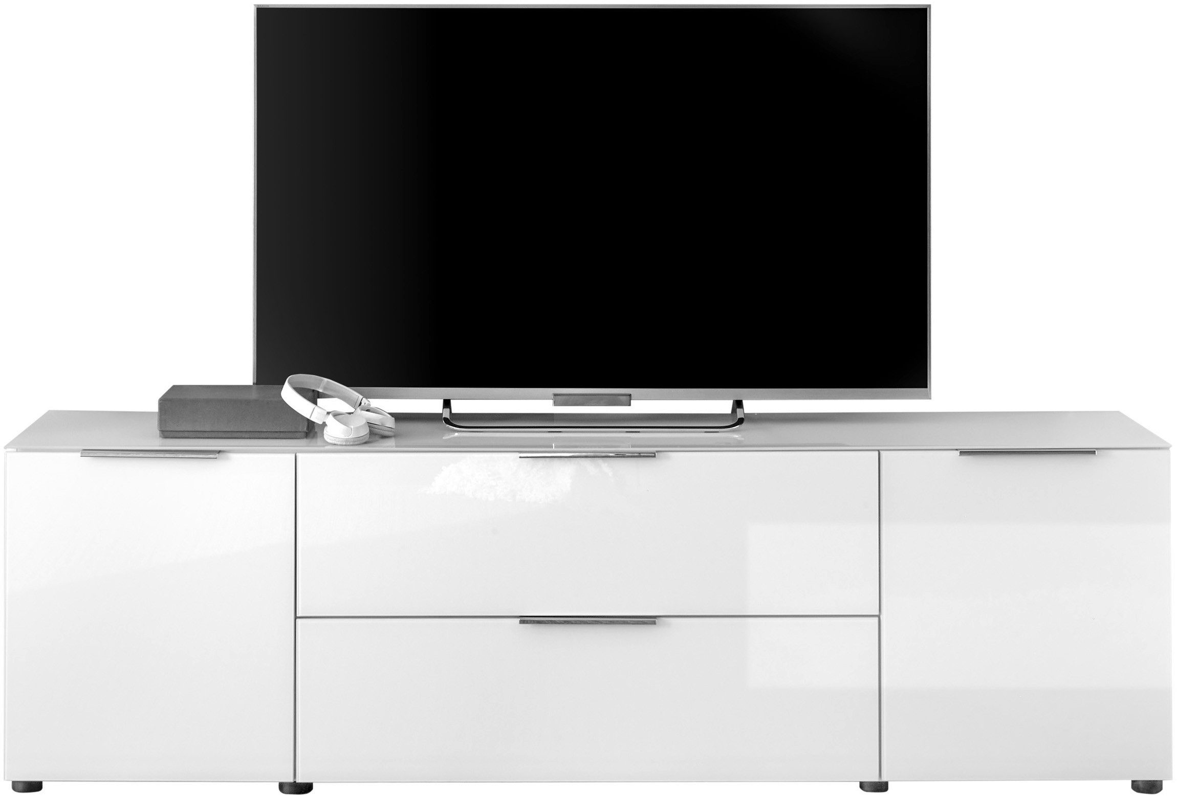 HBZ Lowboard Santorin, BxHxT 180x99x40 cm (1 St), Breite 180cm, Softclose für Türen und Schubkästen, Melaminbeschichtung