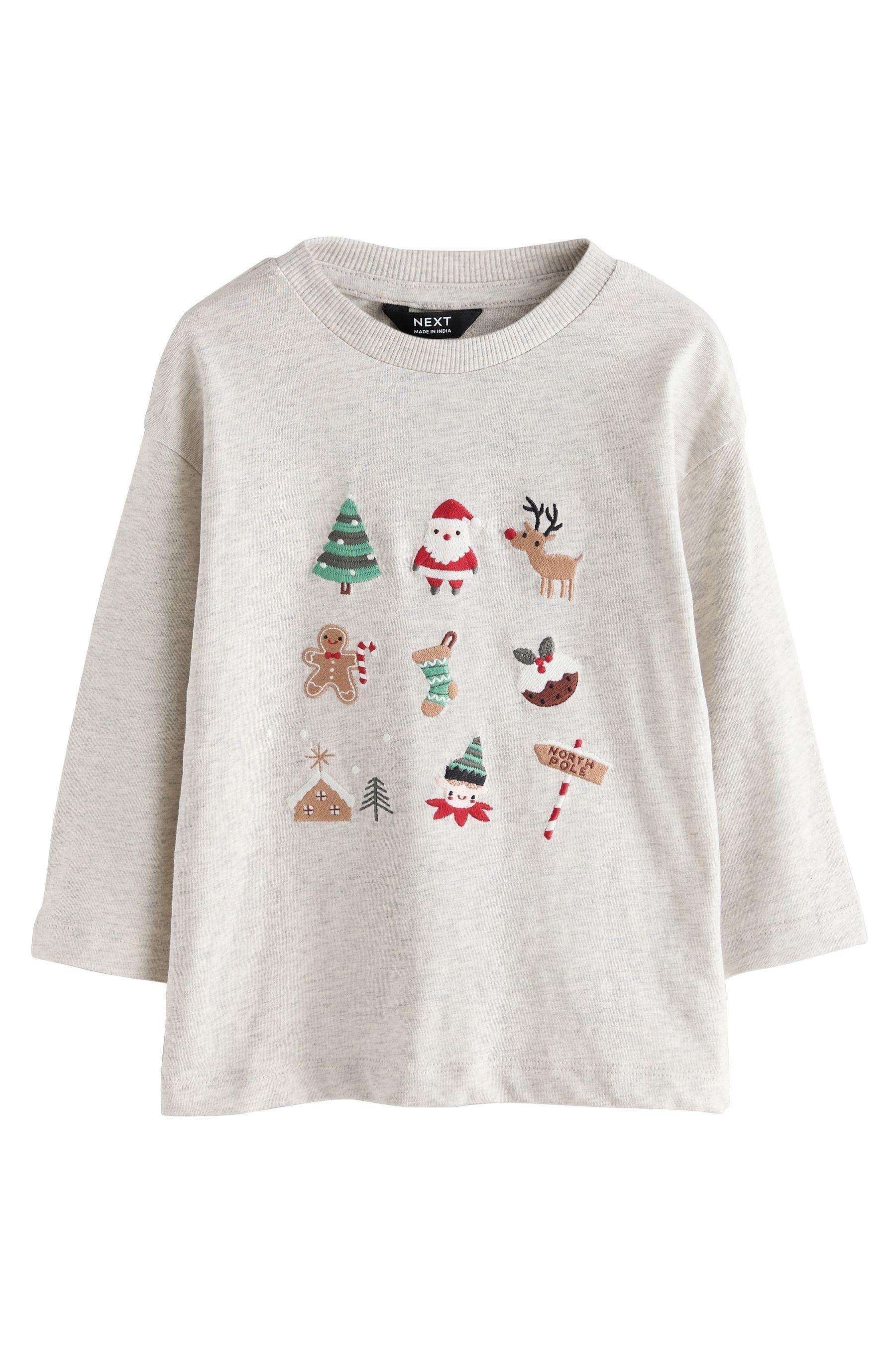 Next Langarmshirt Langärmeliges Weihnachtsshirt (1-tlg)