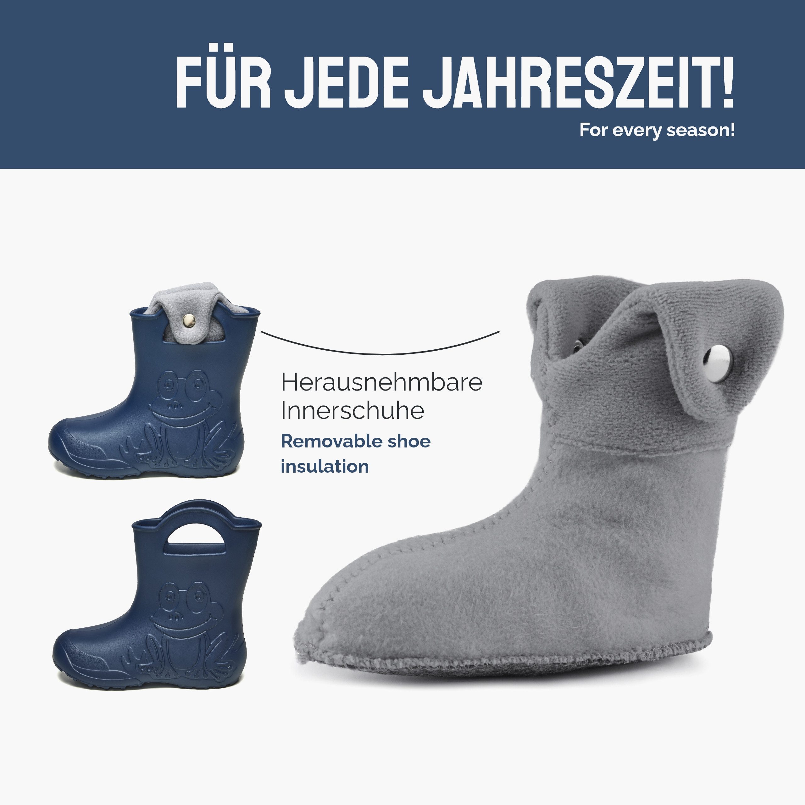 Ladeheid EVA Regenschuhe mit herausnehmbares Innenfutter LA-CA-04 Gummistiefel – Bild 4 von 5