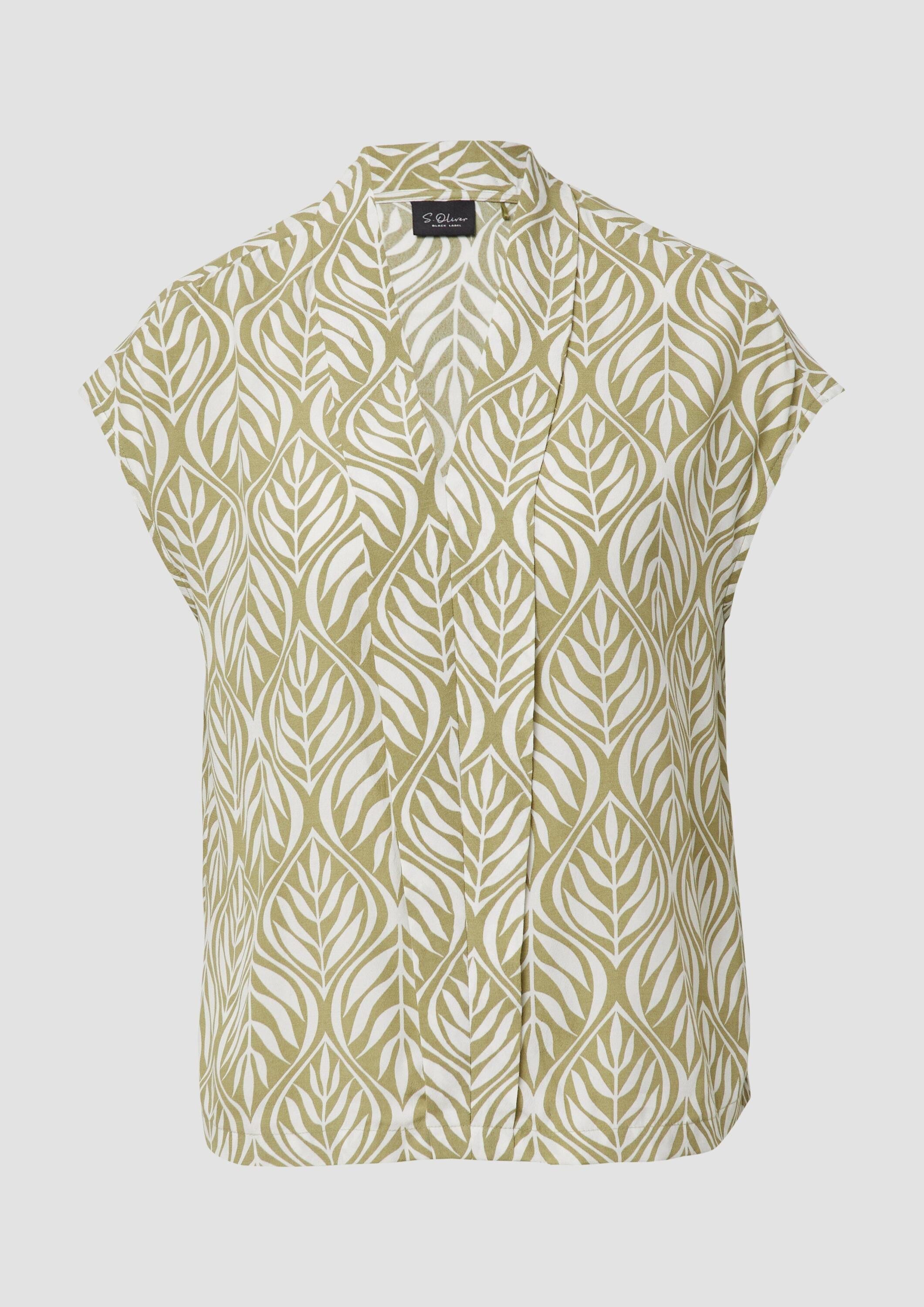 s.Oliver Blusentop Bluse Ärmellose Bluse mit All-over-Print