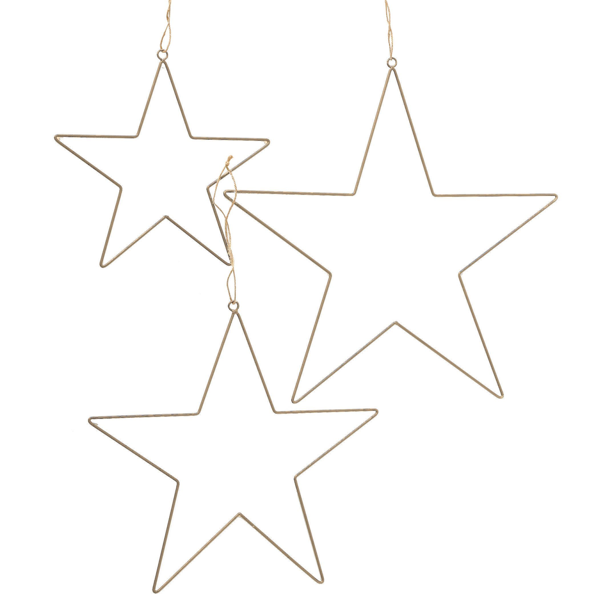 Spetebo Dekohänger Metall Deko Sterne 3er Set gold - 50 / 40 / 30 (Set, 3 St., Deko Sterne), Weihnachts Wand Hänge Аксессуары для дома