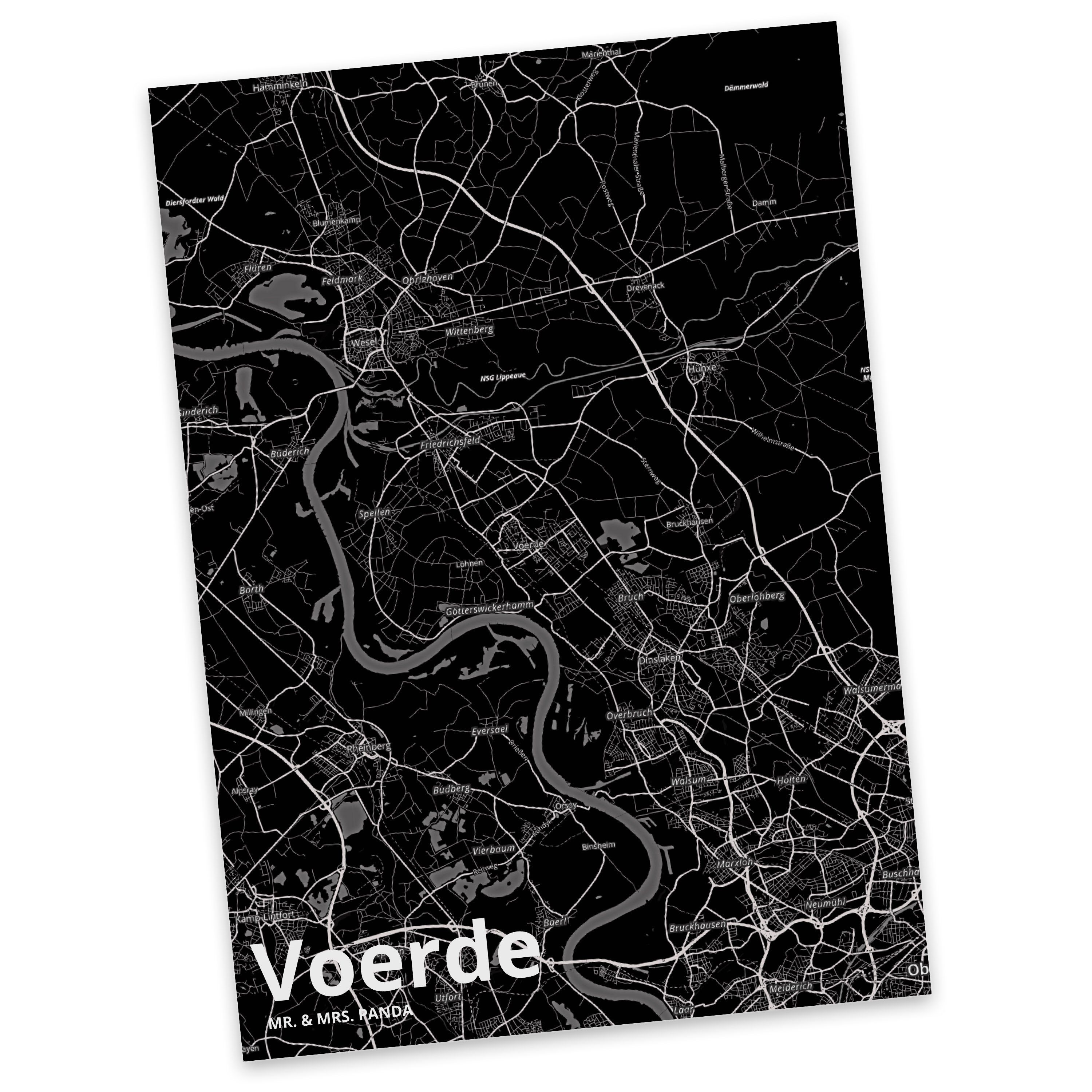 Stadt Geschenkkarte, Postkarte & Landkarte Karte Panda - Dorf Voerde Mr. Map Stad Geschenk, Mrs.