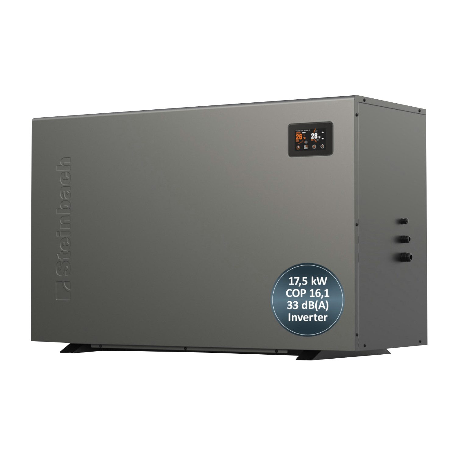 Steinbach Pool-Wärmepumpe "Silent 17,5" (Modell 2026), für Pools bis 70.000 l, 17,5 kW Heizleistung