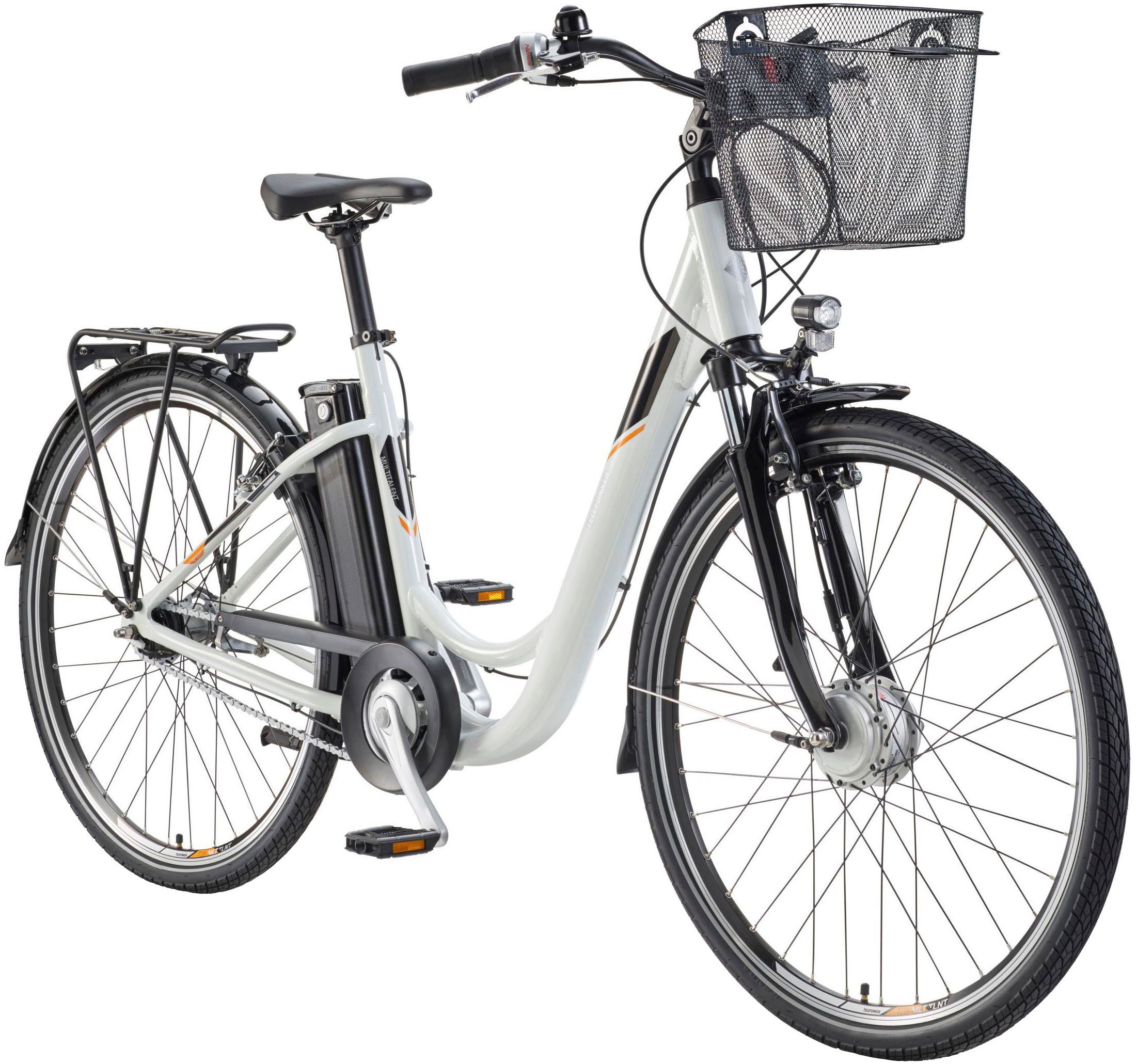 Telefunken E-Bike Cityrad Multitalent RC840, 7 Gang Shimano Nexus Schaltwerk, Frontmotor, 531,3 Wh, Pedelec, Elektrofahrrad für Damen u. Herren