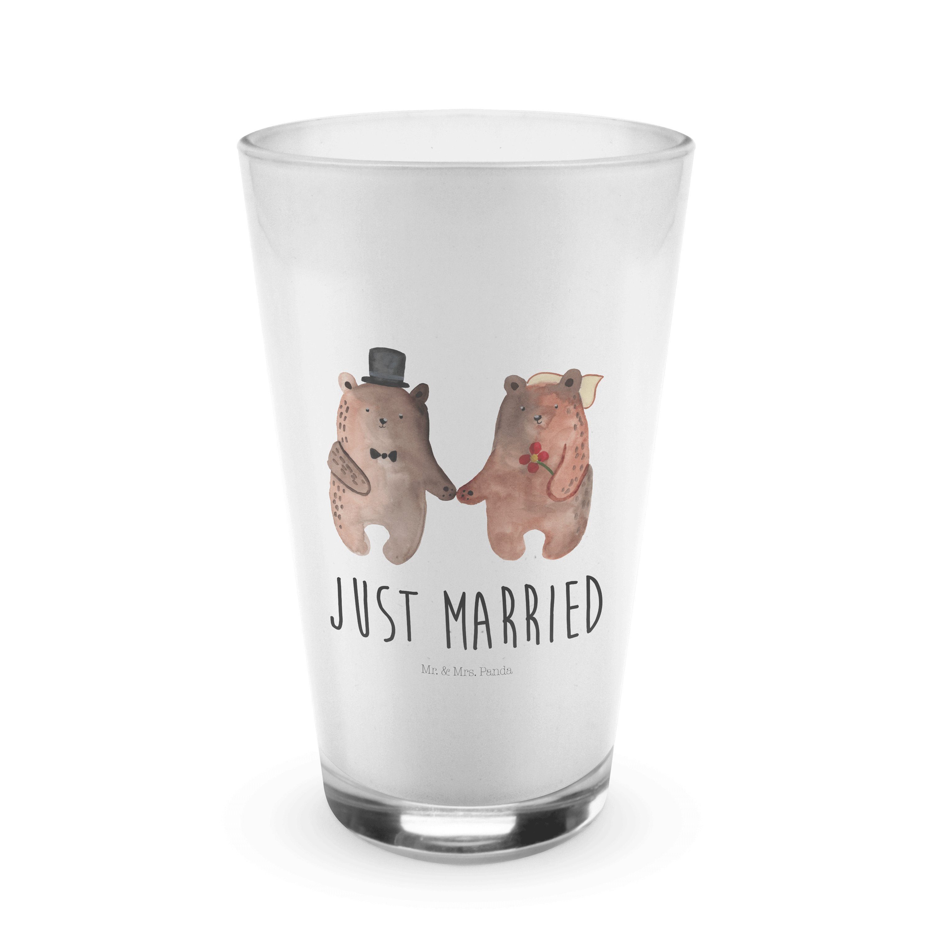 Mr. & Mrs. Panda Glas Bär Heirat - Transparent - Geschenk, Bär Verheiratet Heirate Heirat H, Premium Glas | Gläser