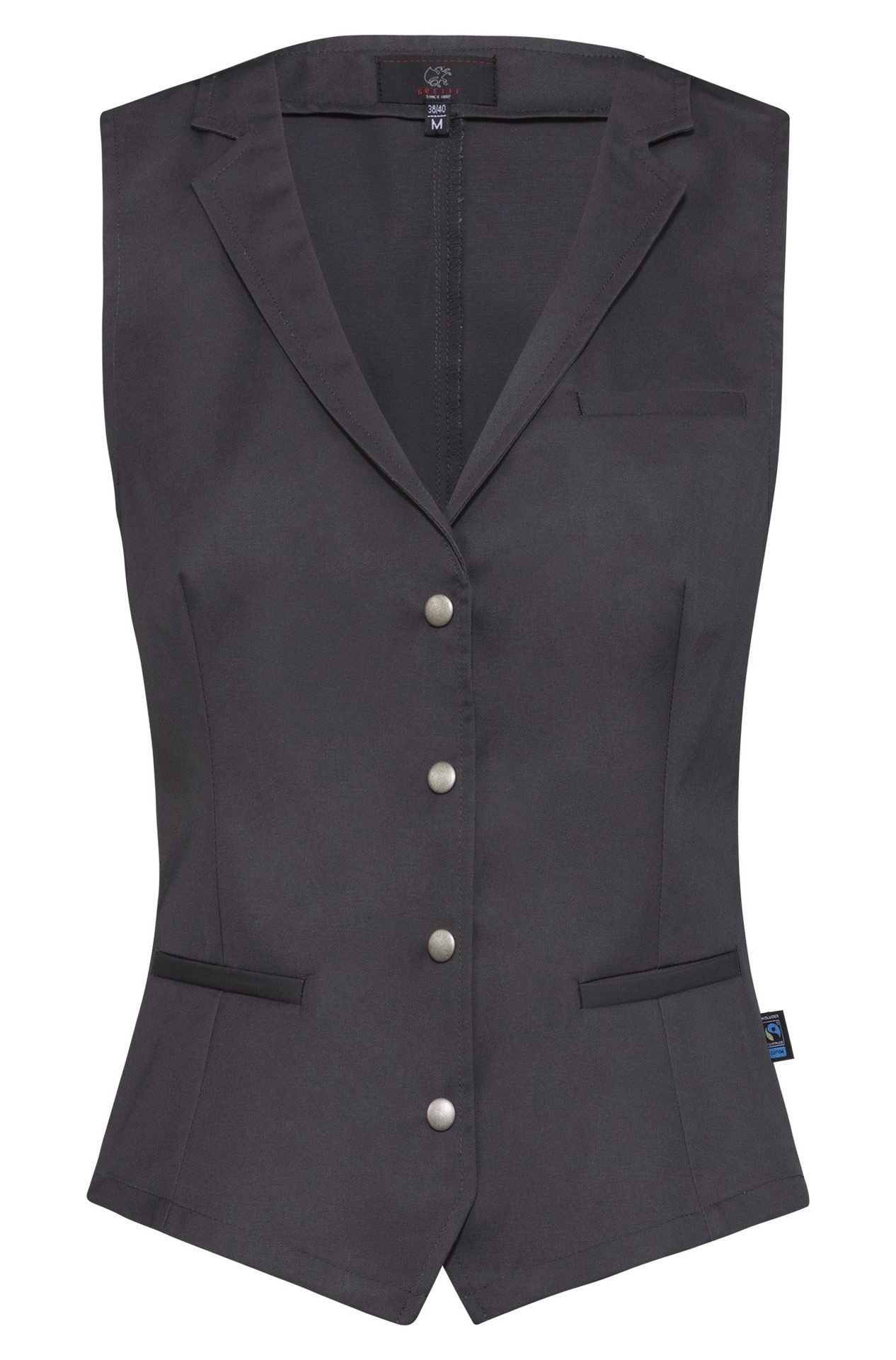 GREIFF Anzugweste Greiff GASTRO MODA Damen Kellner-Weste Revers Regular Anthrazit