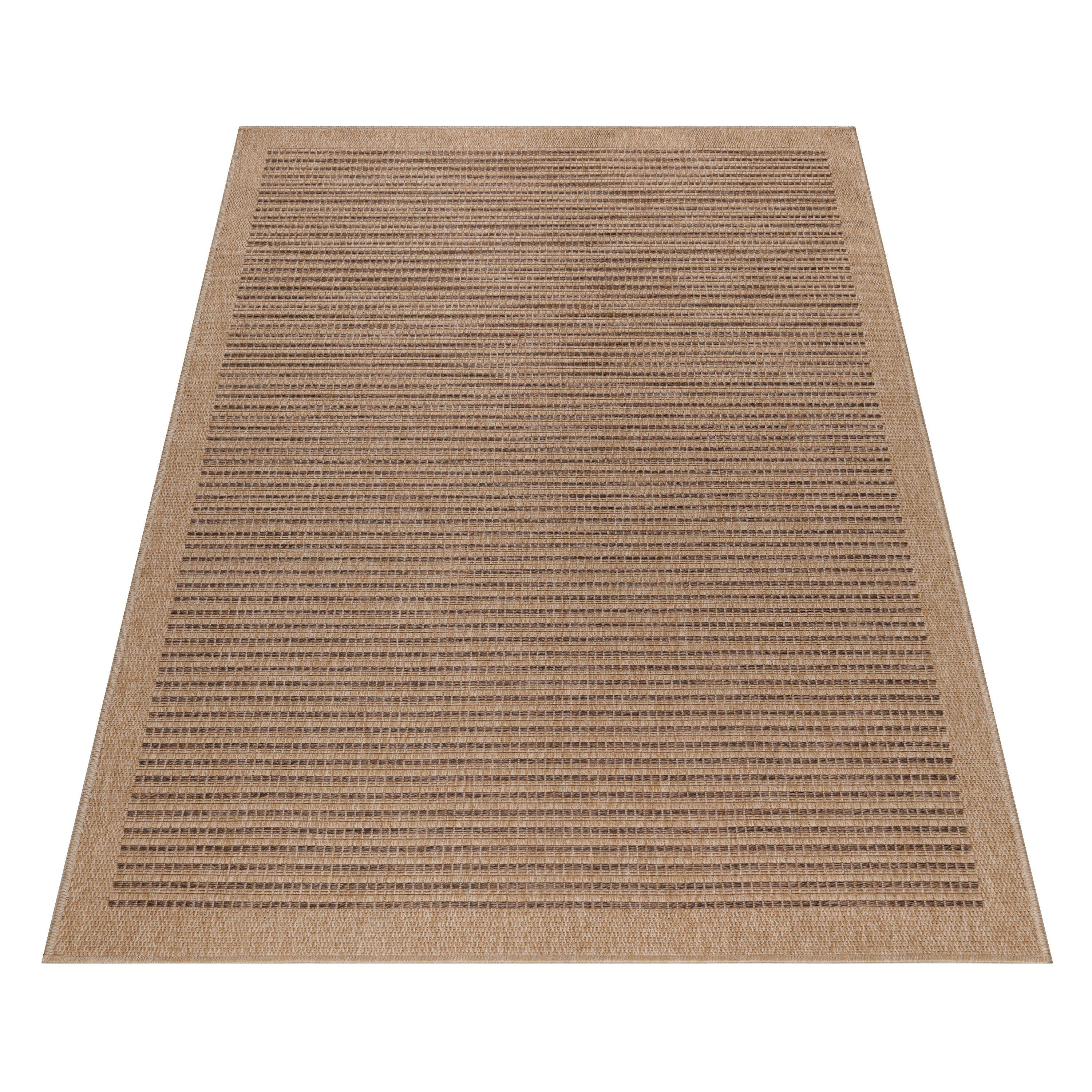 Outdoorteppich DHAKA 8712, Ayyildiz Höhe: Outdoor Teppiche, rechteckig, geeignet / mm, und Pflegeleicht 5 / BLACK Strapazierfähig In