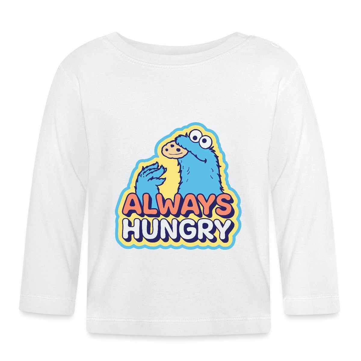 Langarmshirt Sesamstraße Krümelmonster Design Always Hungry Baby Langarm Shirt