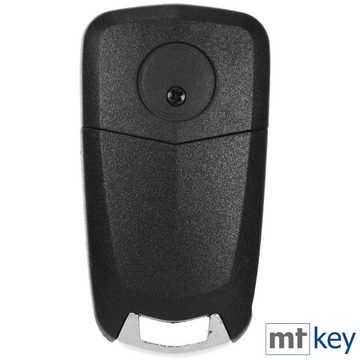 mt-key Auto Klapp Schlüssel Gehäuse + Mikrotaster + Rohling + VARTA CR2032 Knopfzelle, CR2032 (3 V), für OPEL Funk Fernbedienung