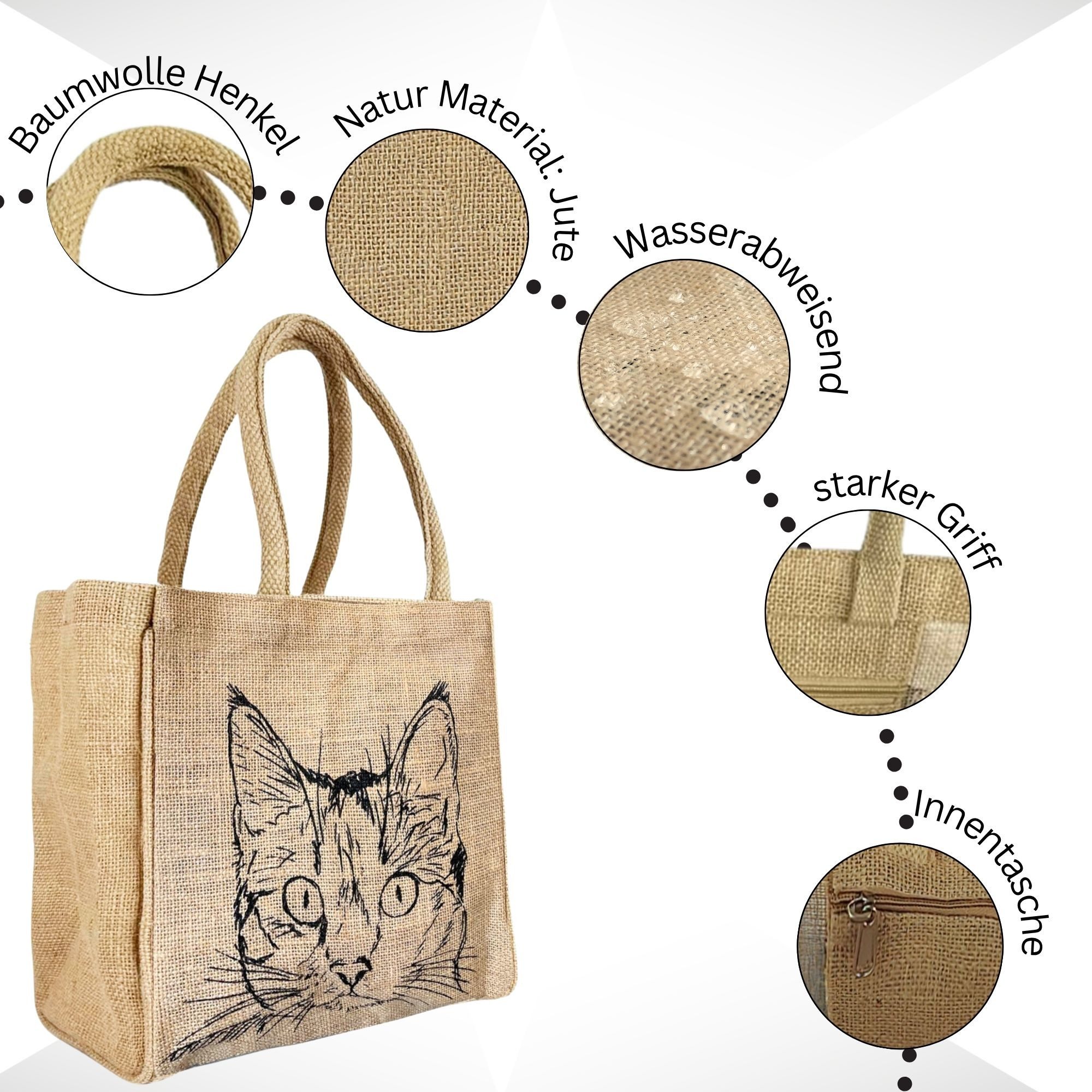 Domelo Handtasche Domelo Jute Handtasche kleine Jutetasche vegane mini Einkaufskorb, Deutsch Designer