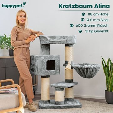Happypet Kratzbaum MC1370, 118 cm, Premium Katzenbaum für große Katzen, 15 cm Stämme