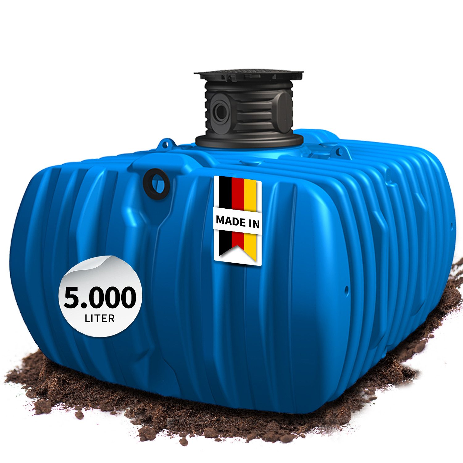4rain Wasserreservoir FLAT L Flachtank 5000 Liter inkl. Schachtverlängerung, 5000 l