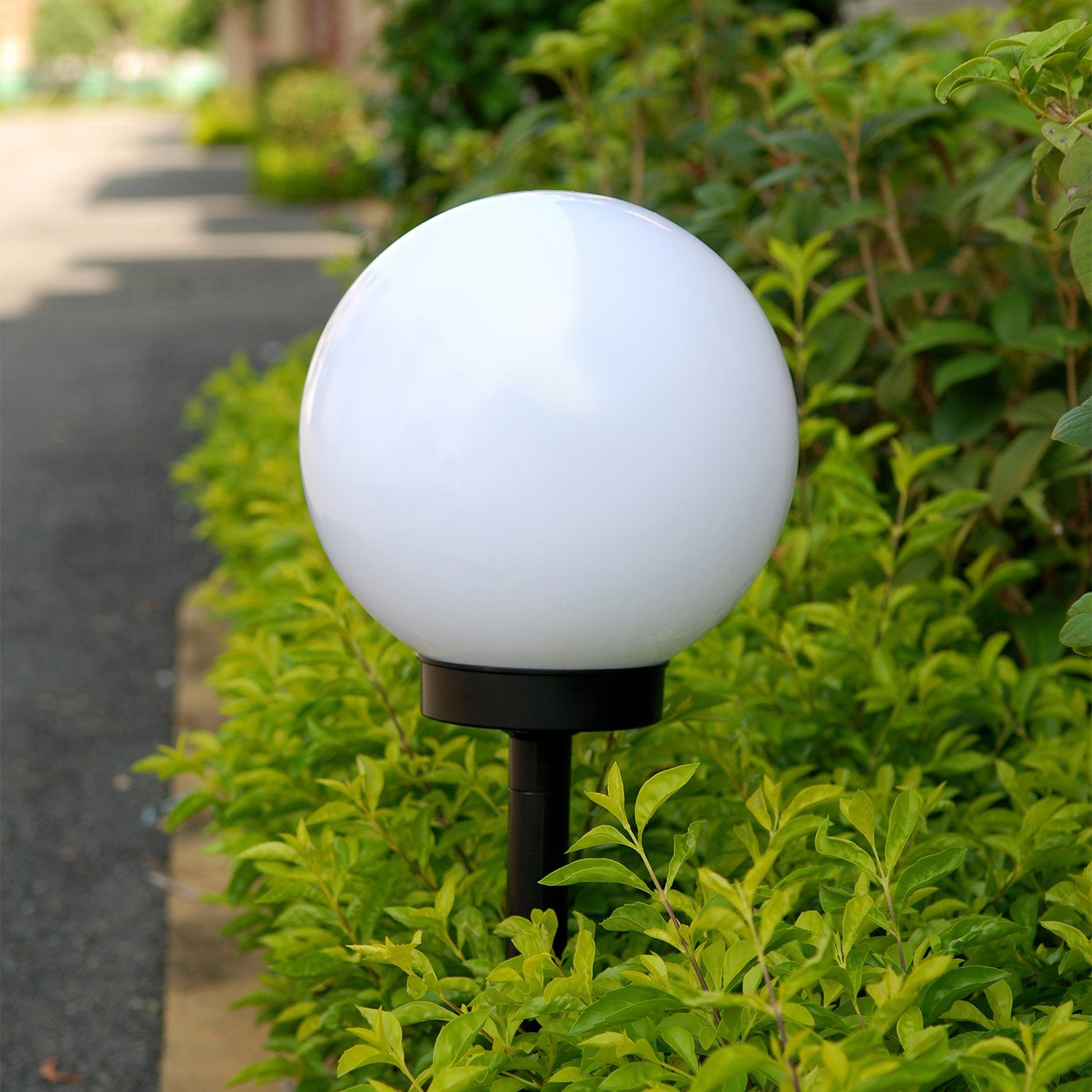 fest 3-fach Tageslichtweiß, integriert, Erdspieß Gartenstrahler GB121, LED verstellbarer Höhe mit inkl. GreenBlue Dämmerungssensor, mit Solarbetrieb