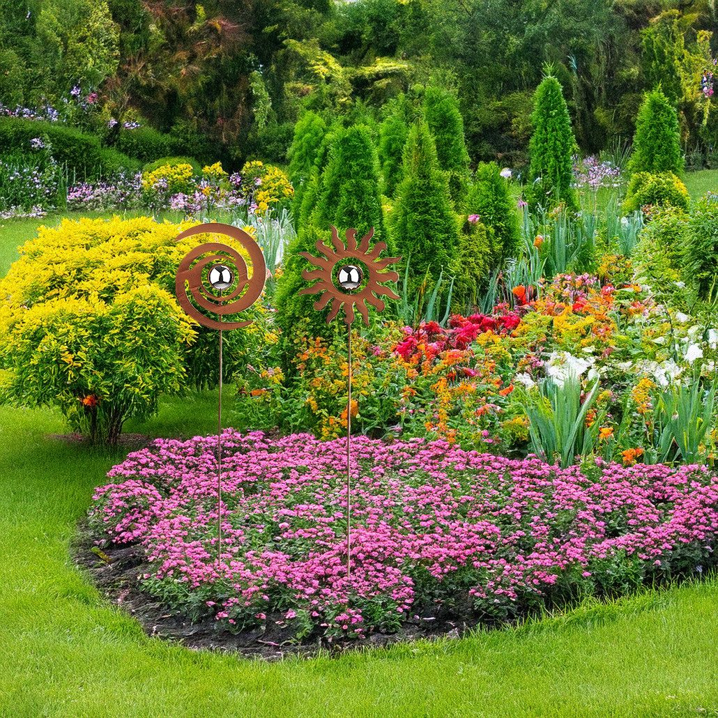 Kobolo Gartenstecker Dekostecker Mix FELIX in Rostoptik - 2-er Set (2 Stück günstig online kaufen