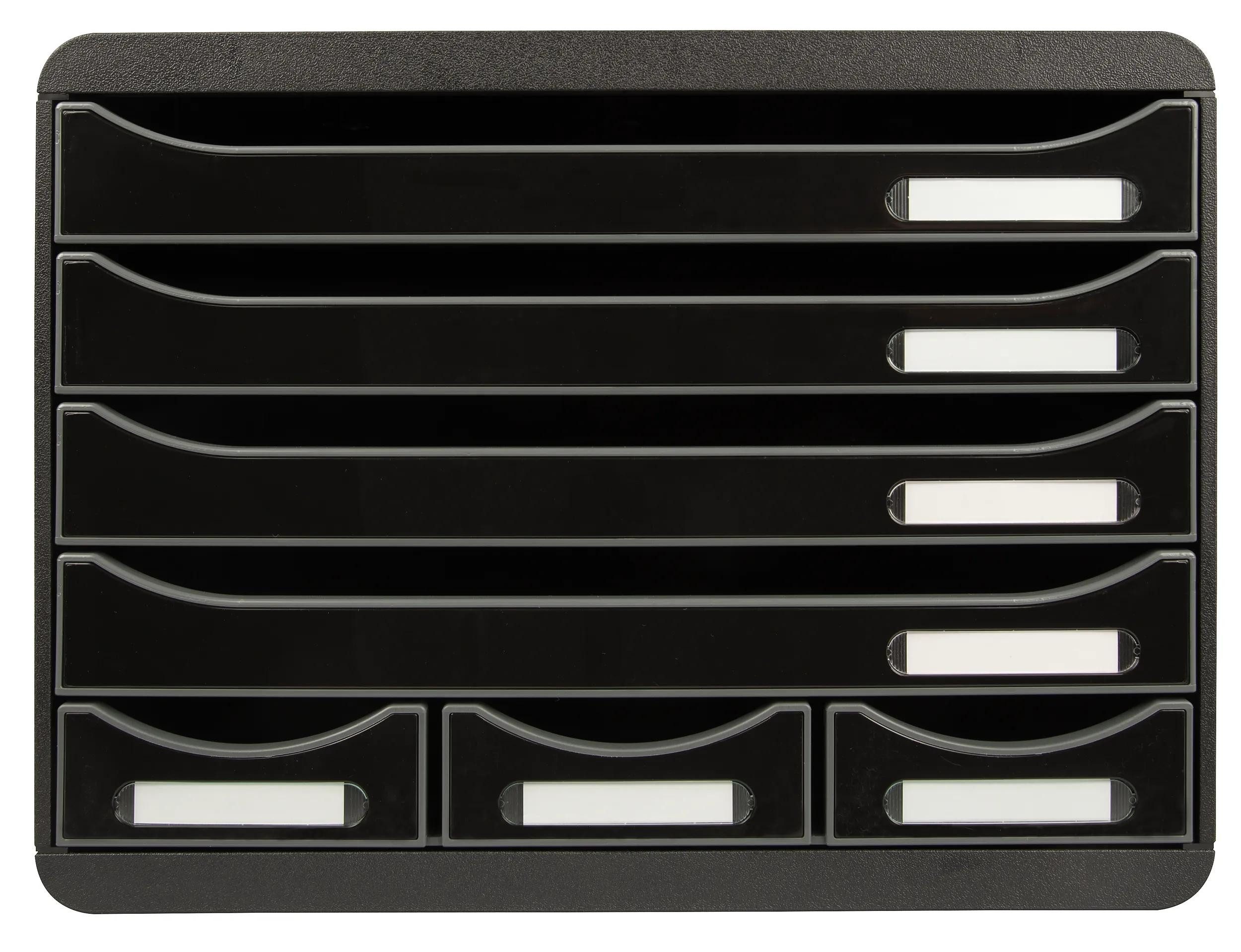 Schubladenbox Schubladenbox STOREBOX 7 offene Schubladen Glossy Schwarz 307714D