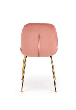 Cosy Home Ideas Esszimmerstuhl Esszimmerstühle 4er Set mit Samt-Bezug rose Metallbeine gold (Set aus 4 Stühlen, 4 St), Beine in Metall gold farbig, stabile Sitzschale