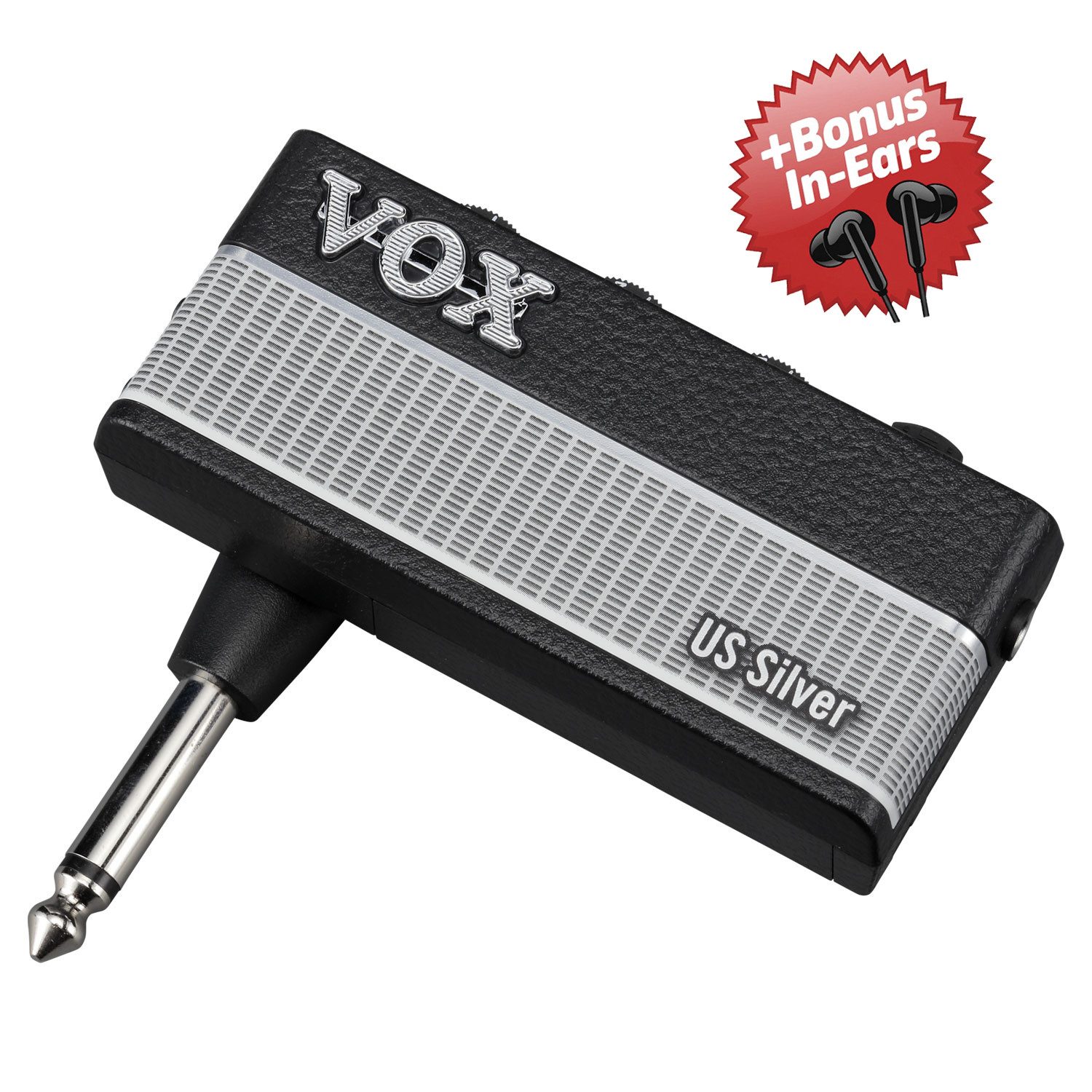 VOX-AMPS Vox Kopfhörer-Verstärker für Gitarre amPlug 3 US Silver + Bonus In-Ear Verstärker (Anzahl Kanäle: 2, Gitarre)