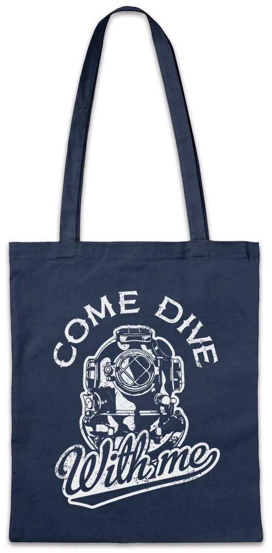 Urban Backwoods Beuteltasche Come Dive With Me Stofftasche Taucher Tauchen Vintage Diver Diving (1-tlg), Tiefsee Meer Taucherglocke Helm