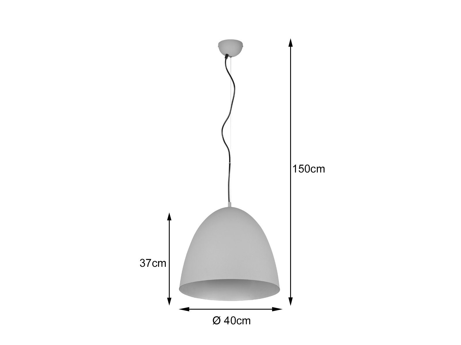 übern Grau, meineWunschleuchte Ø LED LED 40cm warmweiß, Kücheninsel Design-klassiker Dimmfunktion, Lampe Esstisch hängend wechselbar, Pendelleuchte,