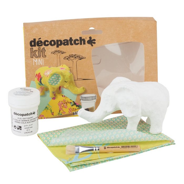 décopatch Kreativset Elefant inkl. 2 Décopatch-Bogen
