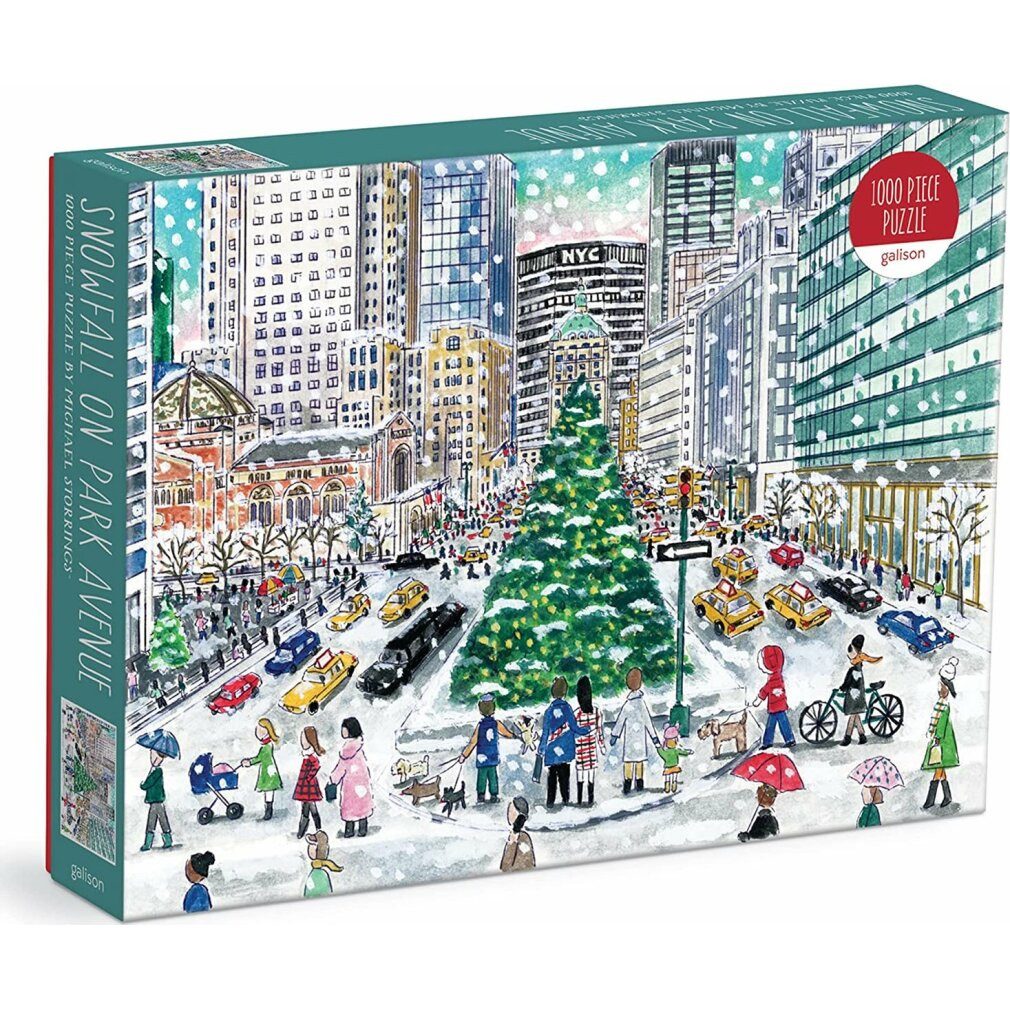 abrams&chronicle Puzzle GALISON Puzzle Fallender Schnee auf der Park Avenue 1000 Teile, Puzzleteile