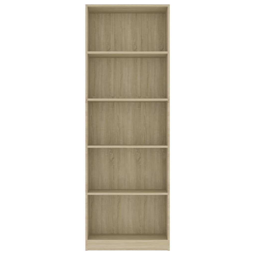 60x24x175 Fächer 5 Holzwerkstoff furnicato cm Bücherregal Sonoma-Eiche