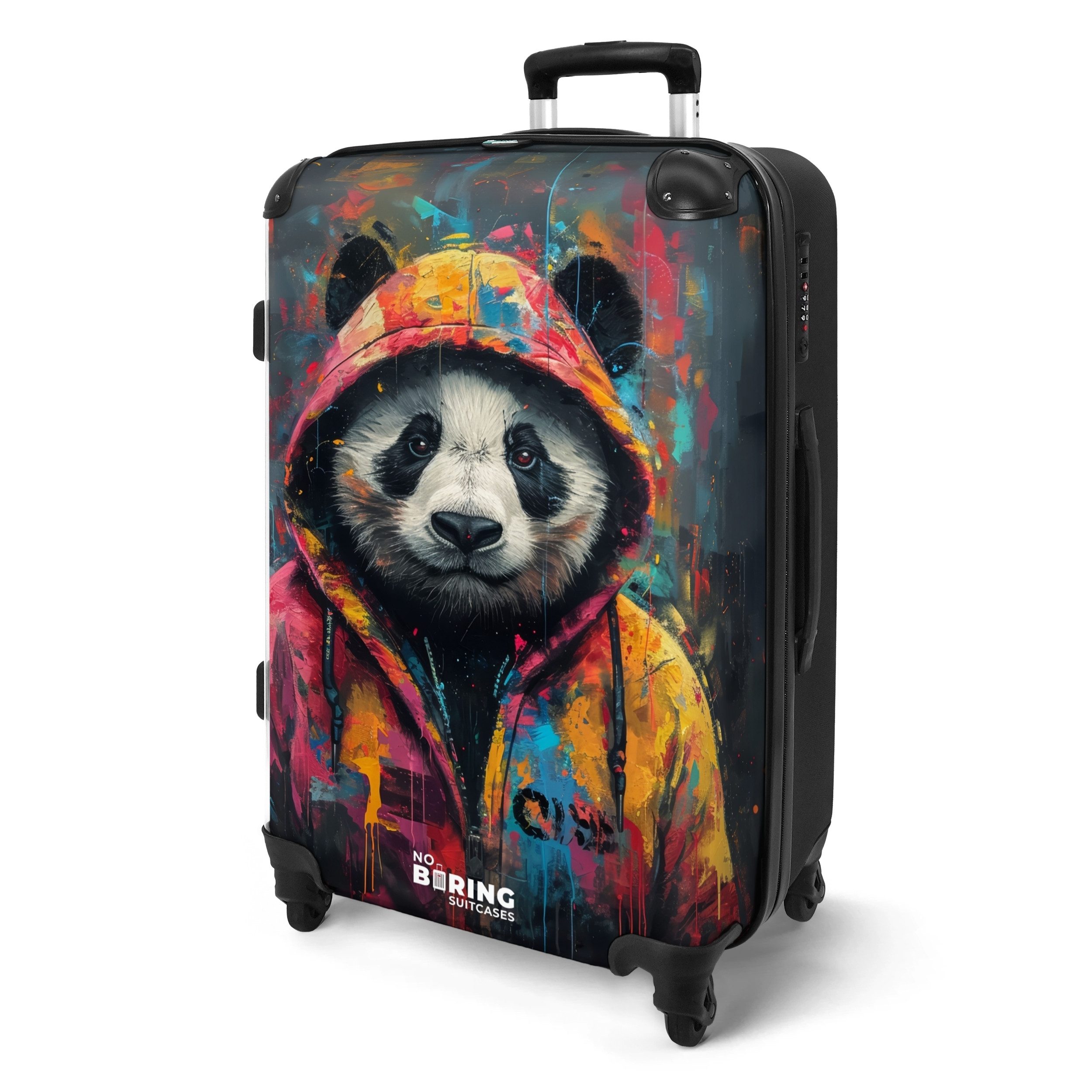 NoBoringSuitcases.com© Hartschalen-Trolley Panda mit buntem Fell günstig online kaufen