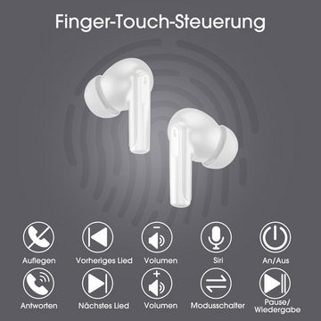 Yuede Bluetooth Kopfhörer,Kopfhörer Kabellos Bluetooth 5.2 Tws Stereo, In-Ear-Kopfhörer (Bluetooth mit 400 mAh Kopfhörer-Ladehülle, , 2023 Neueste Ultraleichte Earbuds mit Aktiver Geräuschunterdrückung (ANC) + In-Call Noise Cancellation (ENC) Funktion, Touch Control Bluetooth Kopfhörer Sport mit Eingebautes Mikrofon, , für iphone und Android)