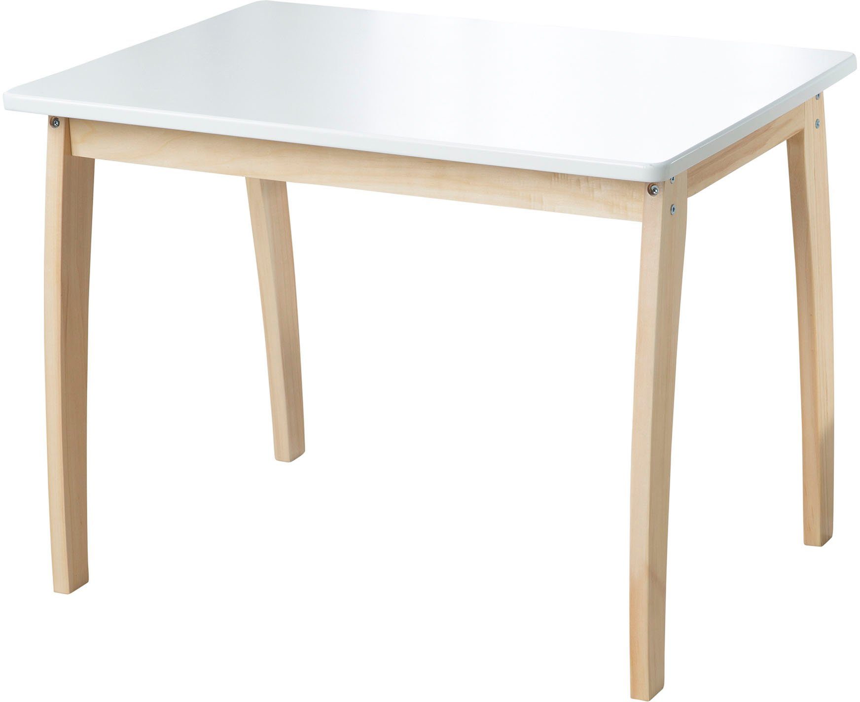 roba® Kindertisch mit lackierter Tischplatte, weiß farbig