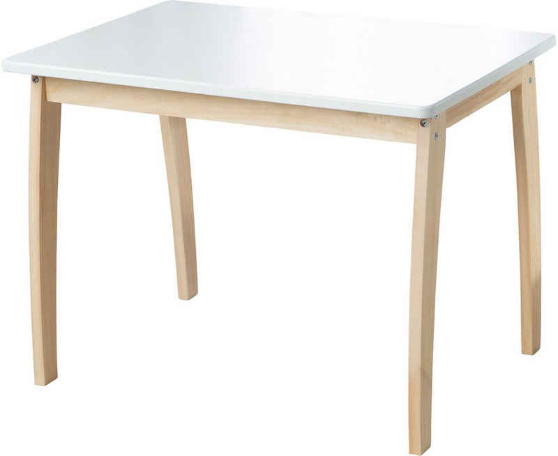 roba® Kindertisch mit farbig lackierter Tischplatte, weiß