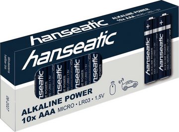 Hanseatic 60 Stck Alkaline Power, AAA Micro Batterie, LR03 (60 St), bis zu 5 Jahren Lagerfähigkeit