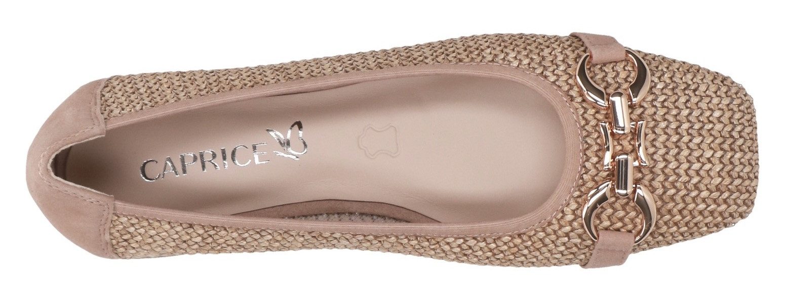Caprice Ballerina, Blockabsatz, Bequemschuh, Businessschuh mit Schmuckelement